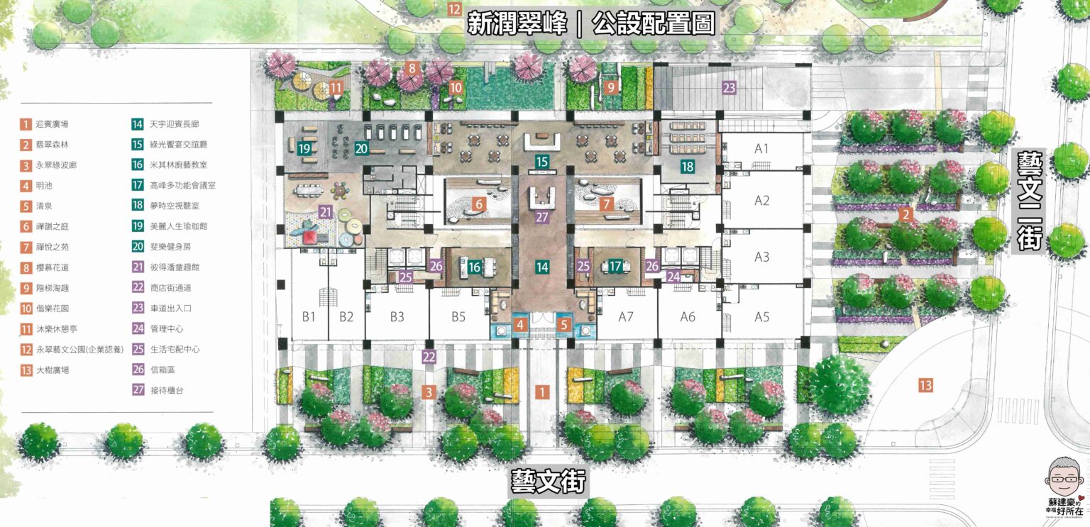 江翠北側重劃區_新潤翠峰_江翠北側建案_一樓公設平面圖